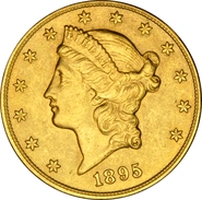 1895 $20 Gold Coin Double Eagle Liberty Head San Francisco
