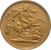 2006 Proof Gold Sovereign Coin Elizabeth II Fourth Head