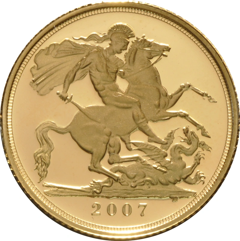 2007 Proof Gold Sovereign Coin Elizabeth II Fourth Head