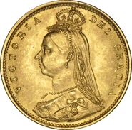 1892 Gold Half Sovereign Queen Victoria Jubilee Head Shield Back NGC MS63