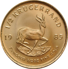 1985 Half Ounce Krugerrand Gold Coin