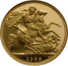 1986 Gold Sovereign Coin Elizabeth II Third Head Proof