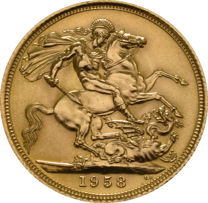 1958 Gold Sovereign Coin Elizabeth II Young Head