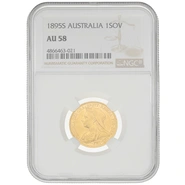 1895 Gold Sovereign Coin Queen Victoria Old Head Sydney NGC AU58
