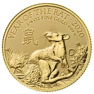 2020 Year of the Rat Gold Coin 1/4oz Royal Mint Lunar Series