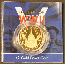 2005 Proof £2 Gold Coin 60th Anniversary WWII Boxed