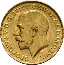 1915 Gold Half Sovereign - King George V - London