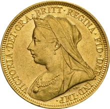 1895 Gold Sovereign Coin Queen Victoria Old Head Sydney