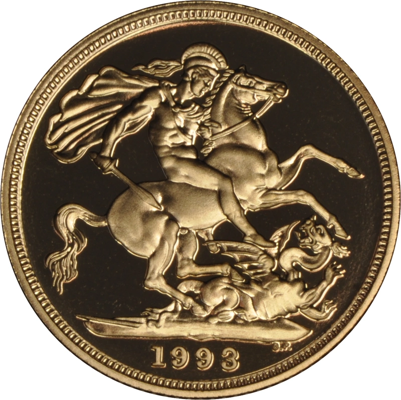 1993 Proof Gold Sovereign Coin Elizabeth II Third Head