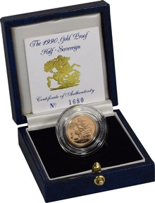 1990 Proof Gold Half Sovereign Boxed