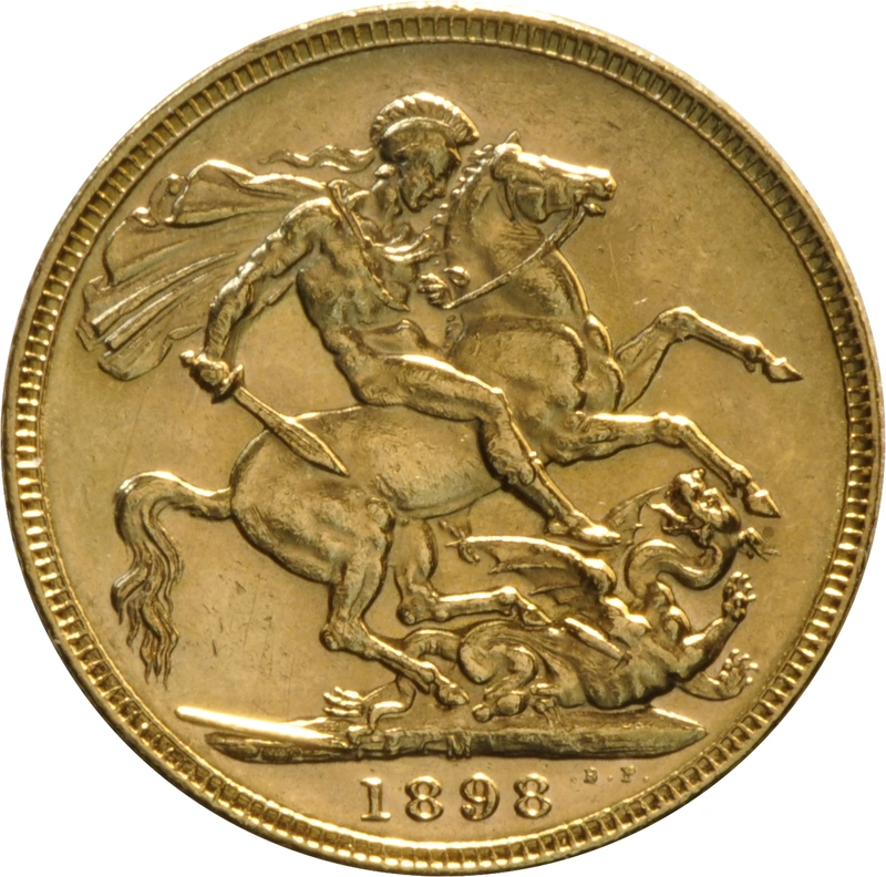 1898 Gold Sovereign Coin Queen Victoria Old Head Melbourne