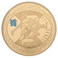 2010 Proof Gold £5 Coin Quintuple Sovereign Countdown to London Olympics Athletics
