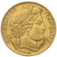 French 10 Francs Gold Coin Ceres