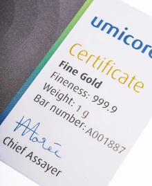 1g Gold Bar Umicore