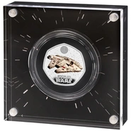 2024 50p Millennium Falcon Star Wars Proof Silver Coin Boxed