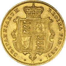 1867 Gold Half Sovereign Queen Victoria Young Head Shield Back NGC AU58