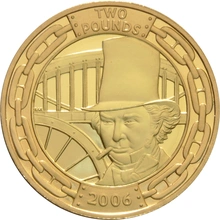 2006 Proof £2 Gold Coin Double Set Brunel the Man and his Achievements Boxed