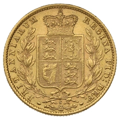 1871 Gold Sovereign Coin Queen Victoria Young Head Shield Back Sydney