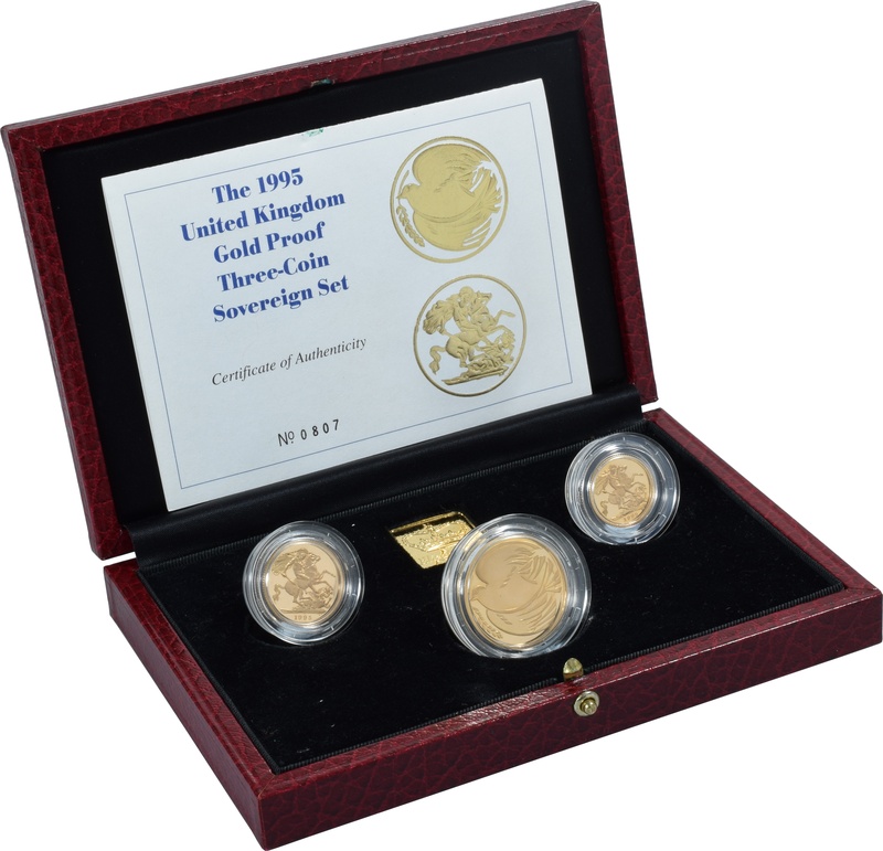 1995 Gold Proof Sovereign Three Coin Set