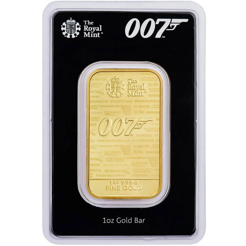 1oz Gold Bar James Bond 007