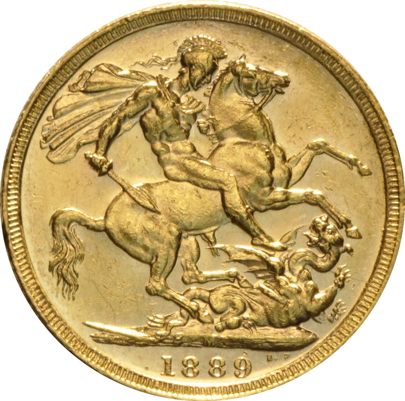 1889 Gold Sovereign Coin Queen Victoria Jubilee Head Melbourne