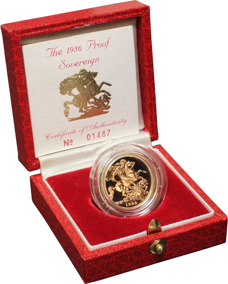 1986 Proof Gold Sovereign Boxed