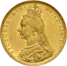 1887 Gold Sovereign Coin Queen Victoria Jubilee Head Melbourne