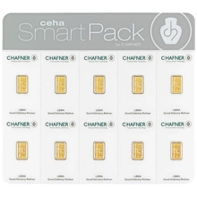 10 x 1g Gold Bar C. Hafner SmartPack Minted