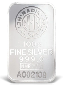 100g Silver Bar Nadir