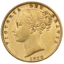 1878 Gold Sovereign Coin Queen Victoria Young Head Shield Back Sydney