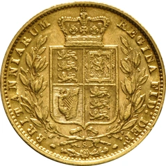 1875 Gold Sovereign Coin Queen Victoria Young Head Shield Back Sydney