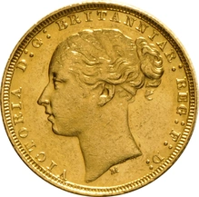 1880 Gold Sovereign Coin Queen Victoria Young Head Melbourne