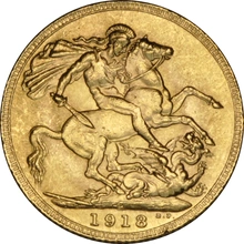 1918 Gold Sovereign Coin George V Canada