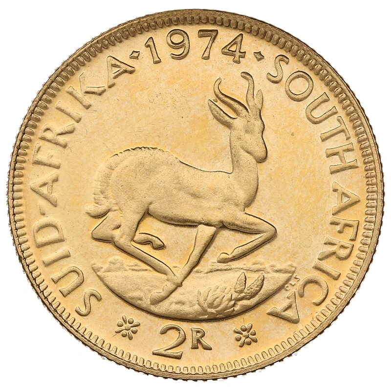 1974 R2 Gold Coin 2 Rand South Africa