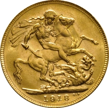 1918 Gold Sovereign Coin George V Perth