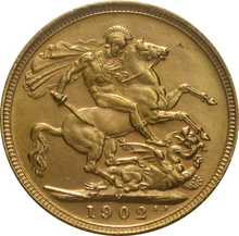 1902 Gold Sovereign Coin Edward VII Melbourne