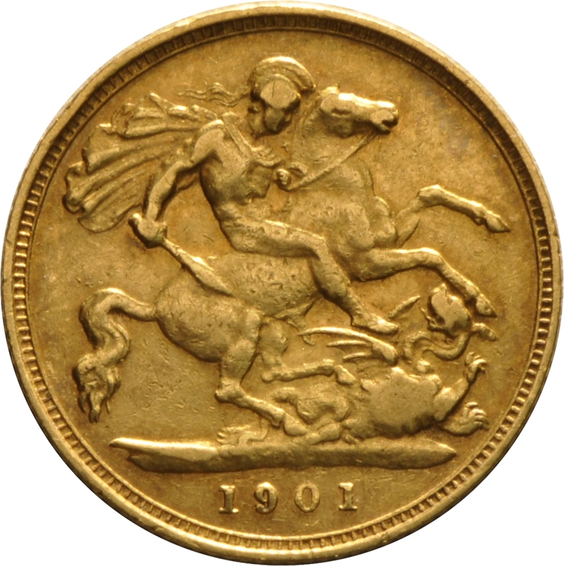 1901 Gold Half Sovereign Queen Victoria Old Head