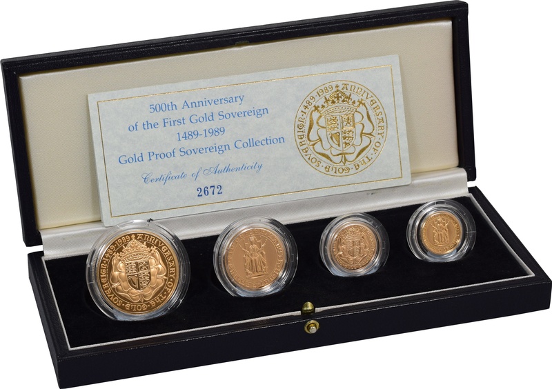 1989 Gold Proof Sovereign Four Coin Set - 500th Anniversary