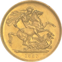 1887 Victoria Jubilee Head £2 Gold coin CGS75 UNC MS 62-63