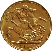 1921 Gold Sovereign Coin George V Perth