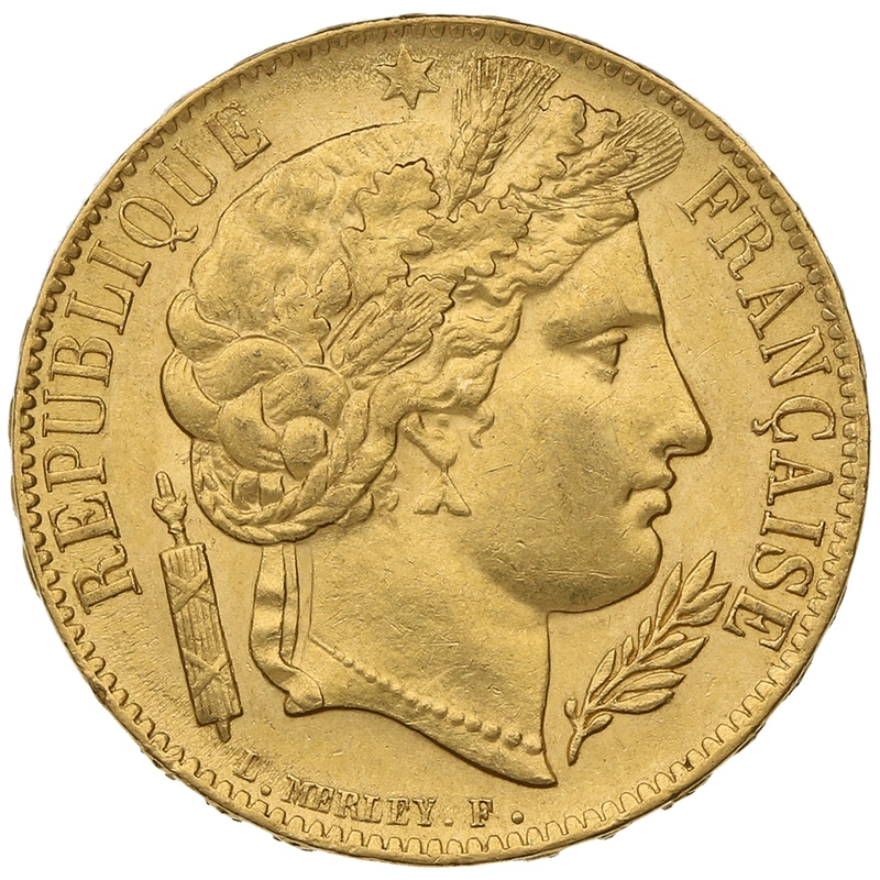 1851 French 20 Francs Gold Coin Ceres
