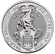 2019 2oz Yale Of Beaufort Silver Coin Queen's Beasts