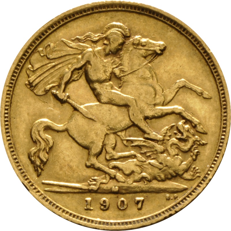 1907 Gold Half Sovereign - King Edward VII - M