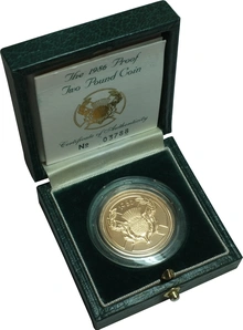 1986 Proof £2 Gold Coin Commonwealth Games Boxed