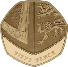 2008 Proof Gold 50p Coin Royal Shield