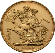 2009 Gold Sovereign Coin Elizabeth II Fourth Head