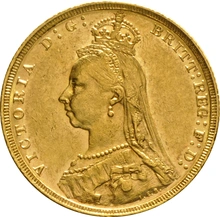 1892 Gold Sovereign Coin Queen Victoria Jubilee Head Melbourne