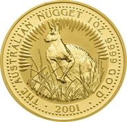 2001 Australian Kangaroo Gold Nugget Coin 1oz