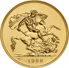 1988 Gold £5 Coin Brilliant Uncirculated Boxed