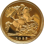 1985 Proof Gold Half Sovereign Elizabeth II Third Head